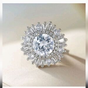 925 White Gold Diamond Ring